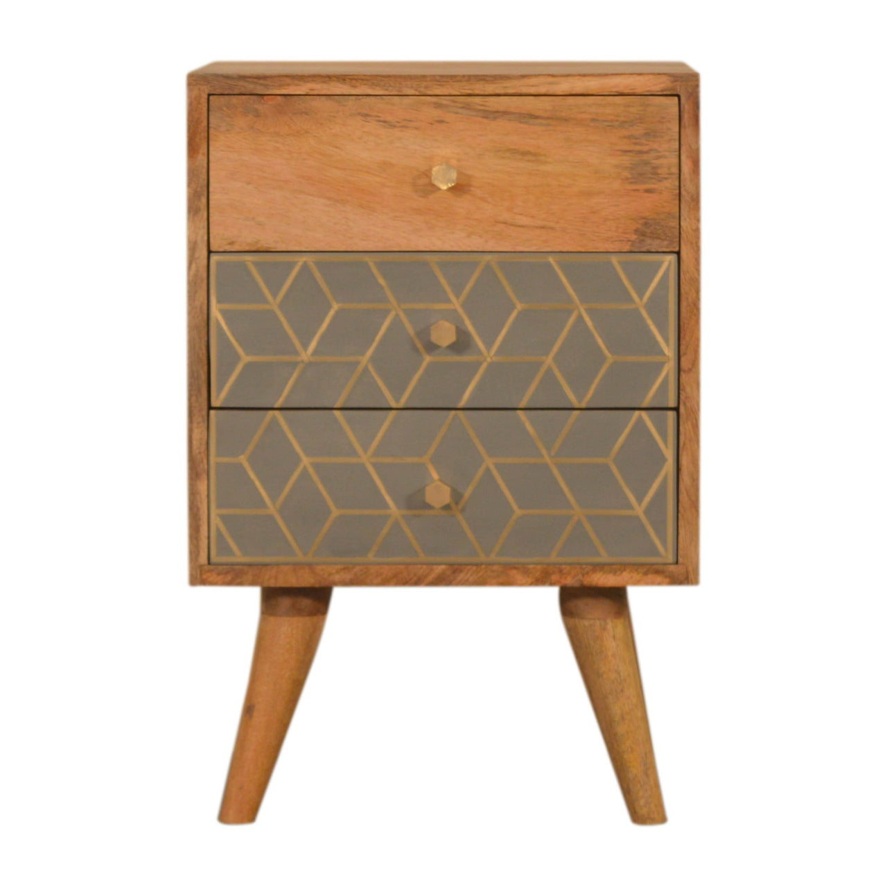 Dice 3 Drawer Nightstand