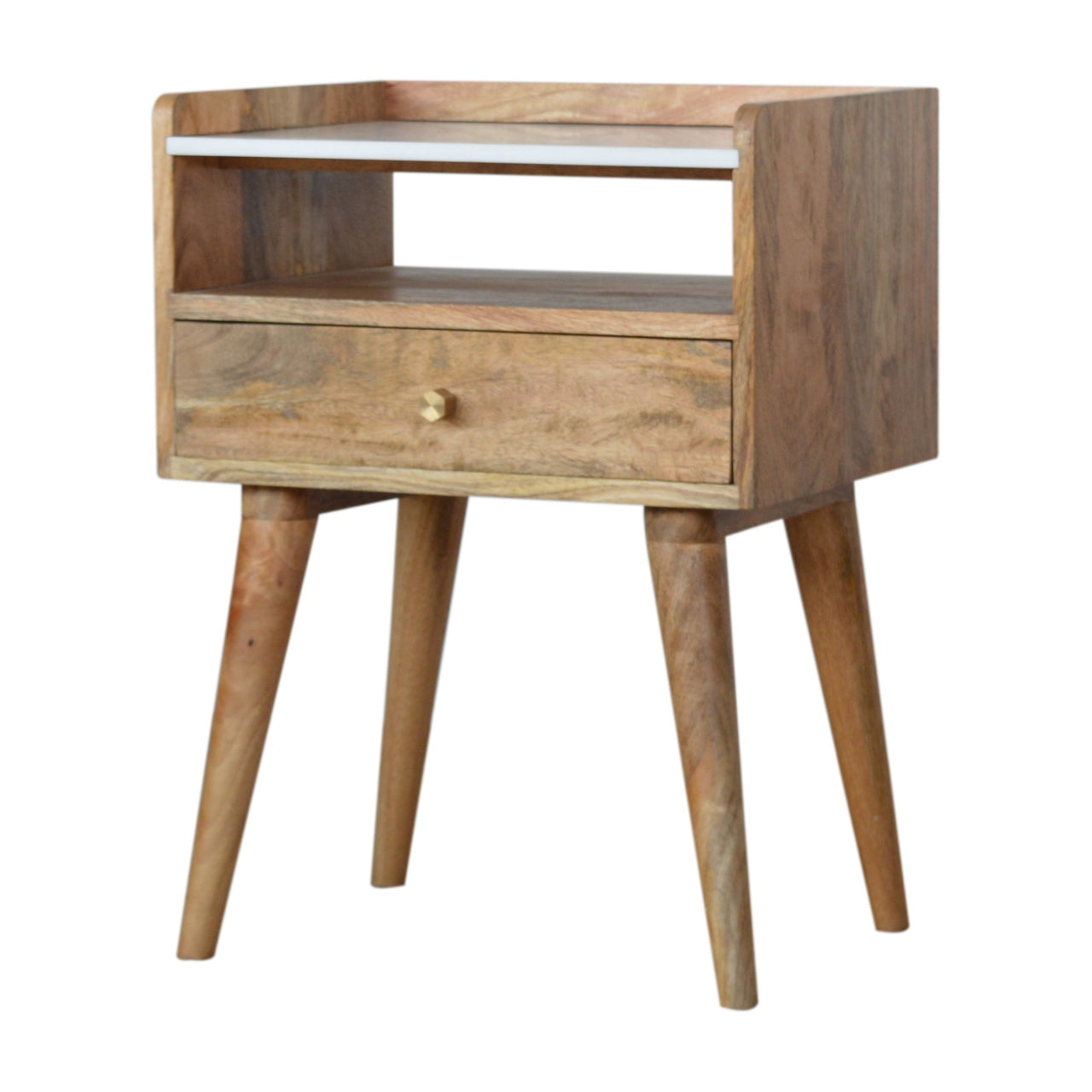 Open Slot Nightstand with White Top