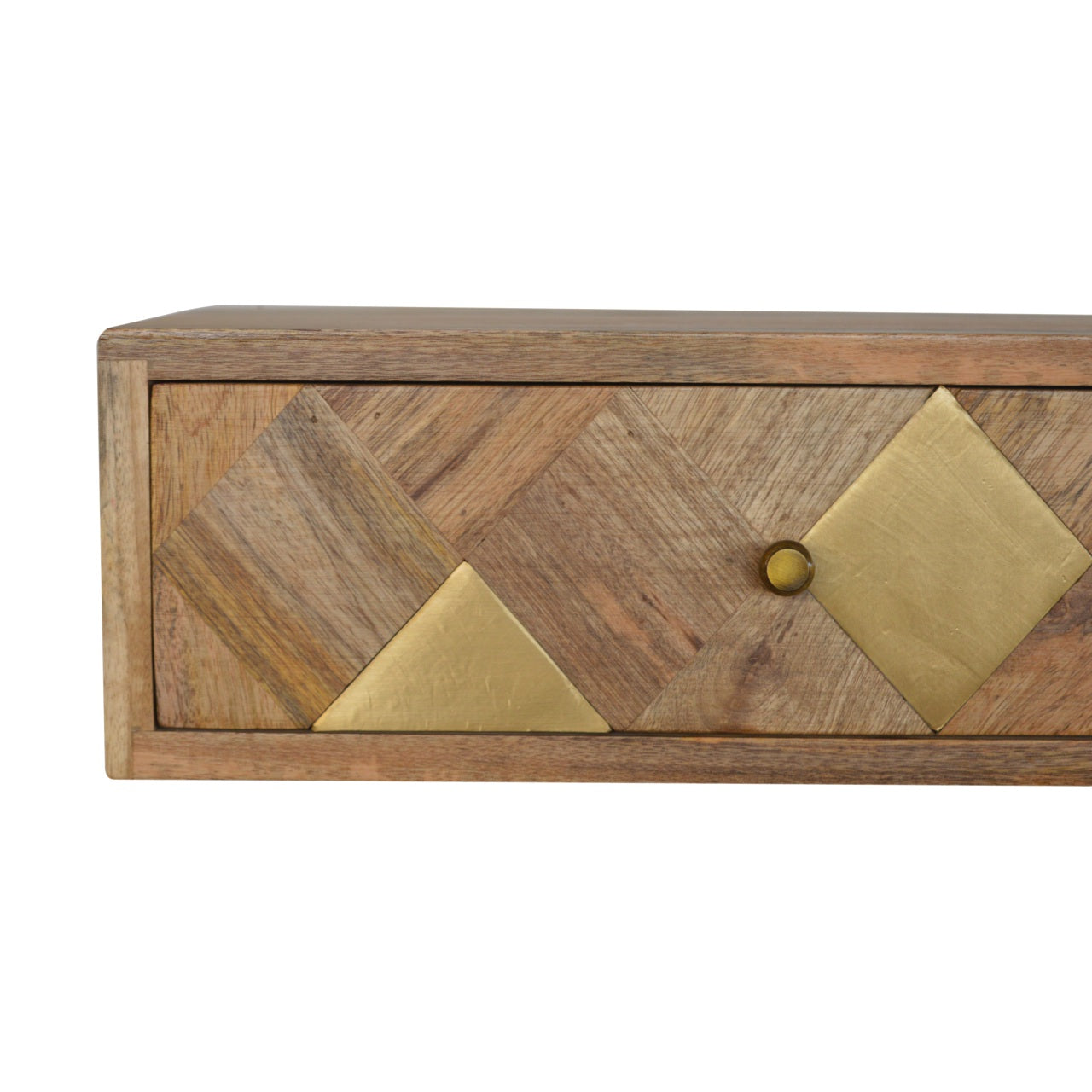 Wall Mounted Brass Inlay Nightstand