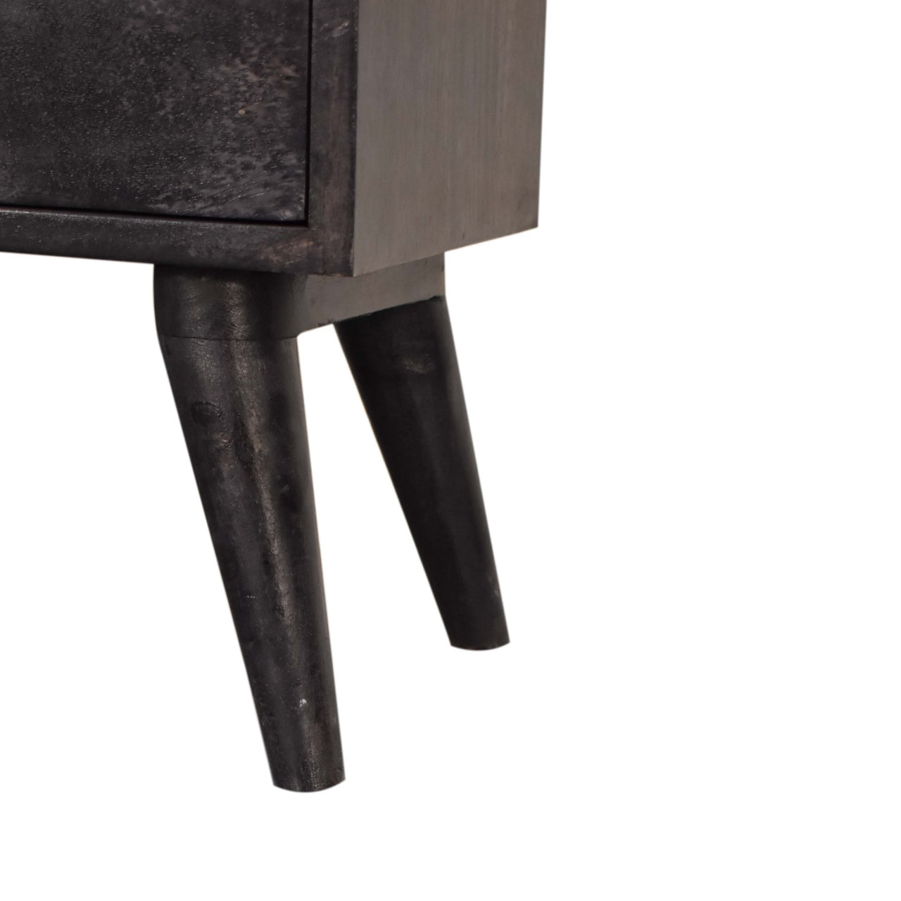 Multi Drawer Ash Black Nightstand