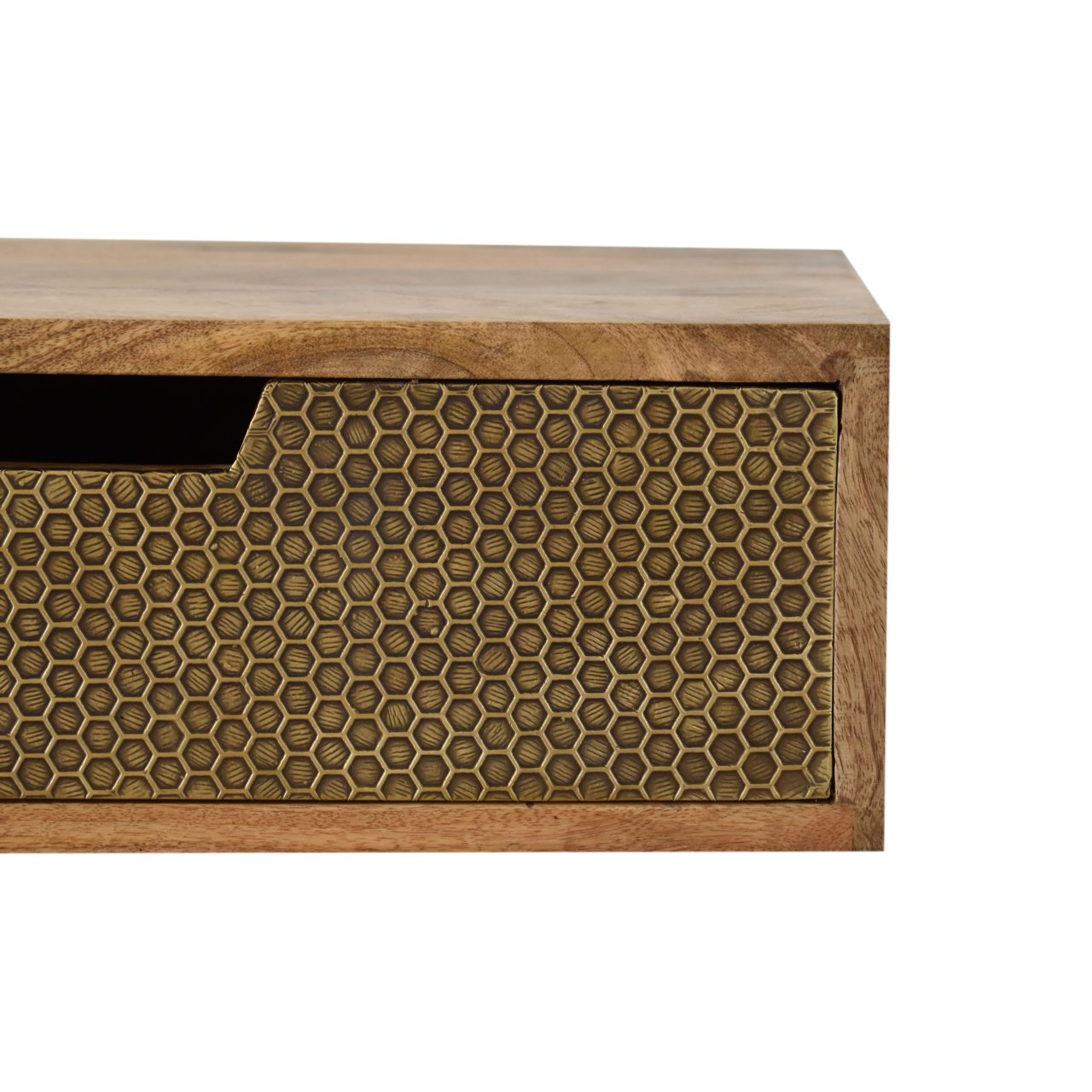 Floating Honeycomb Brass Nightstand