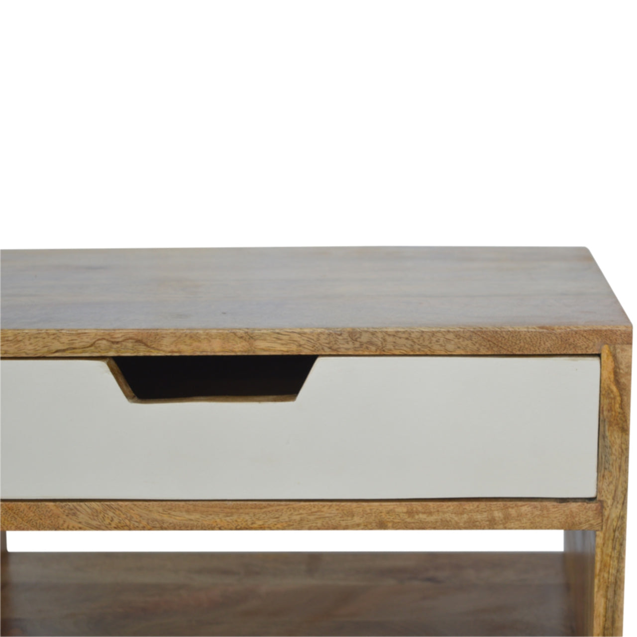 Grey and White Cut-out Nightstand