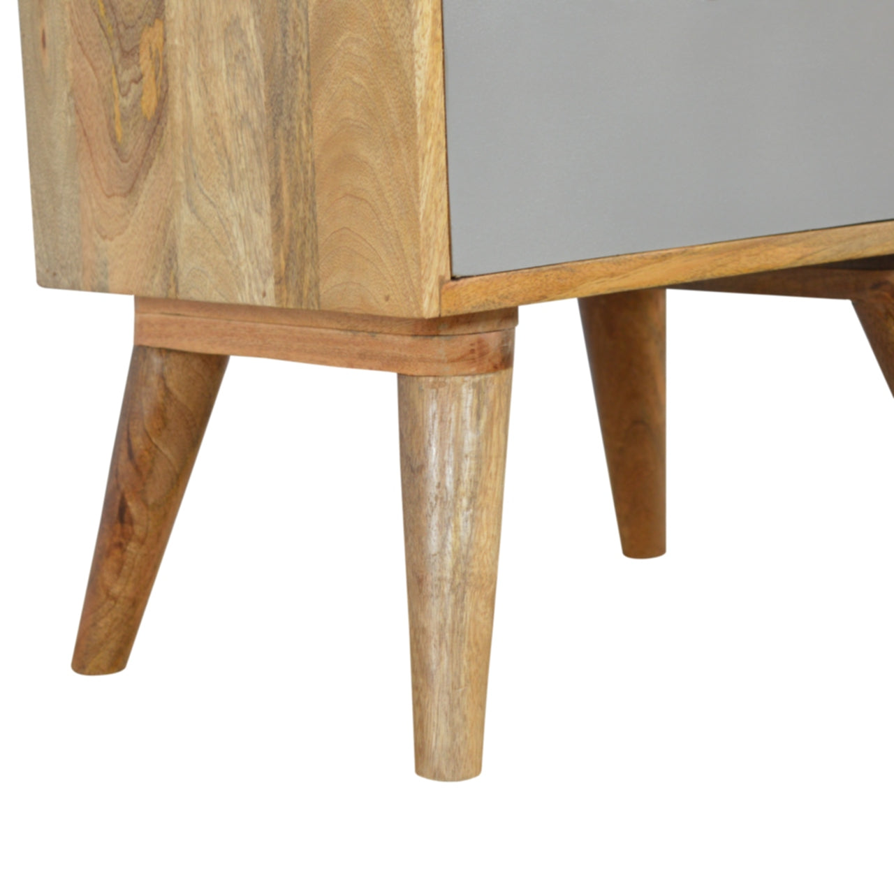 Grey and White Cut-out Nightstand