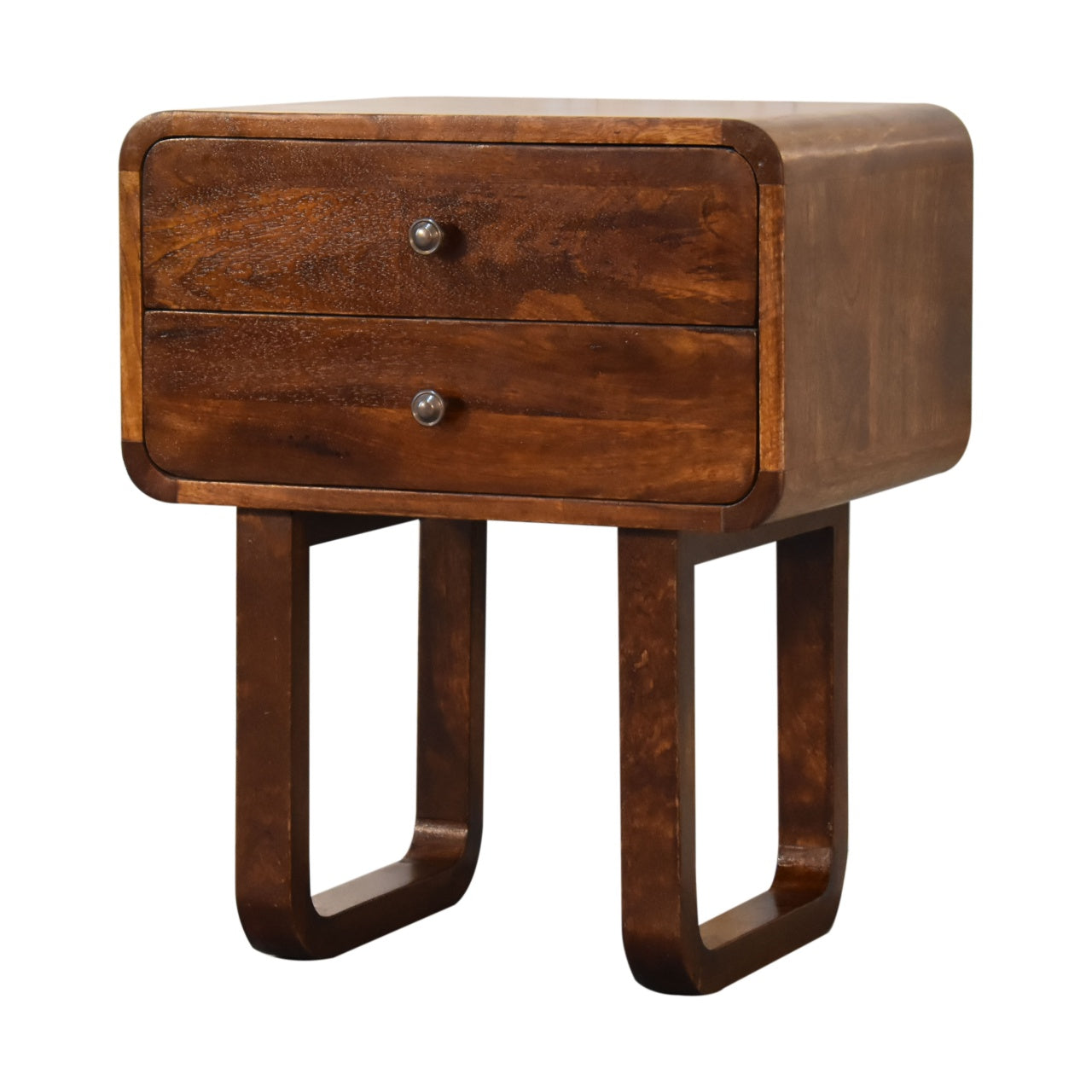 U-Curved Chestnut Nightstand