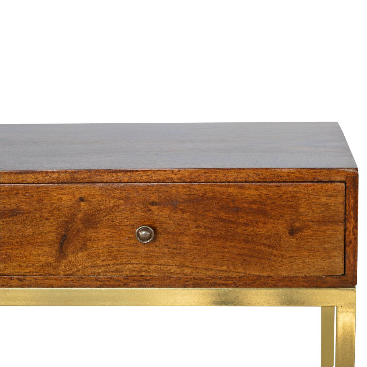 Industrial 2 Drawer Console Table with Iron Base