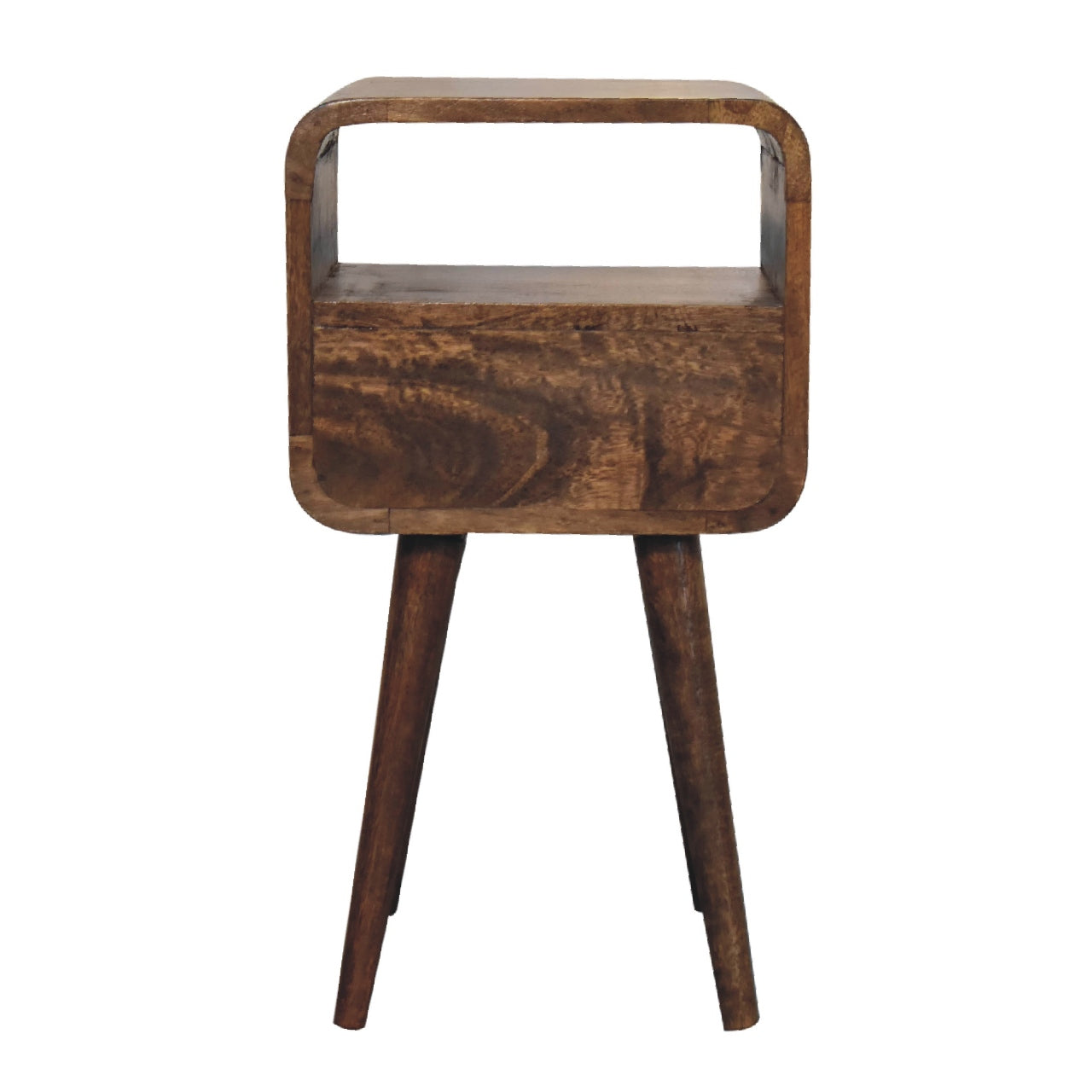 Mini Grey Wash Curve Open Nightstand