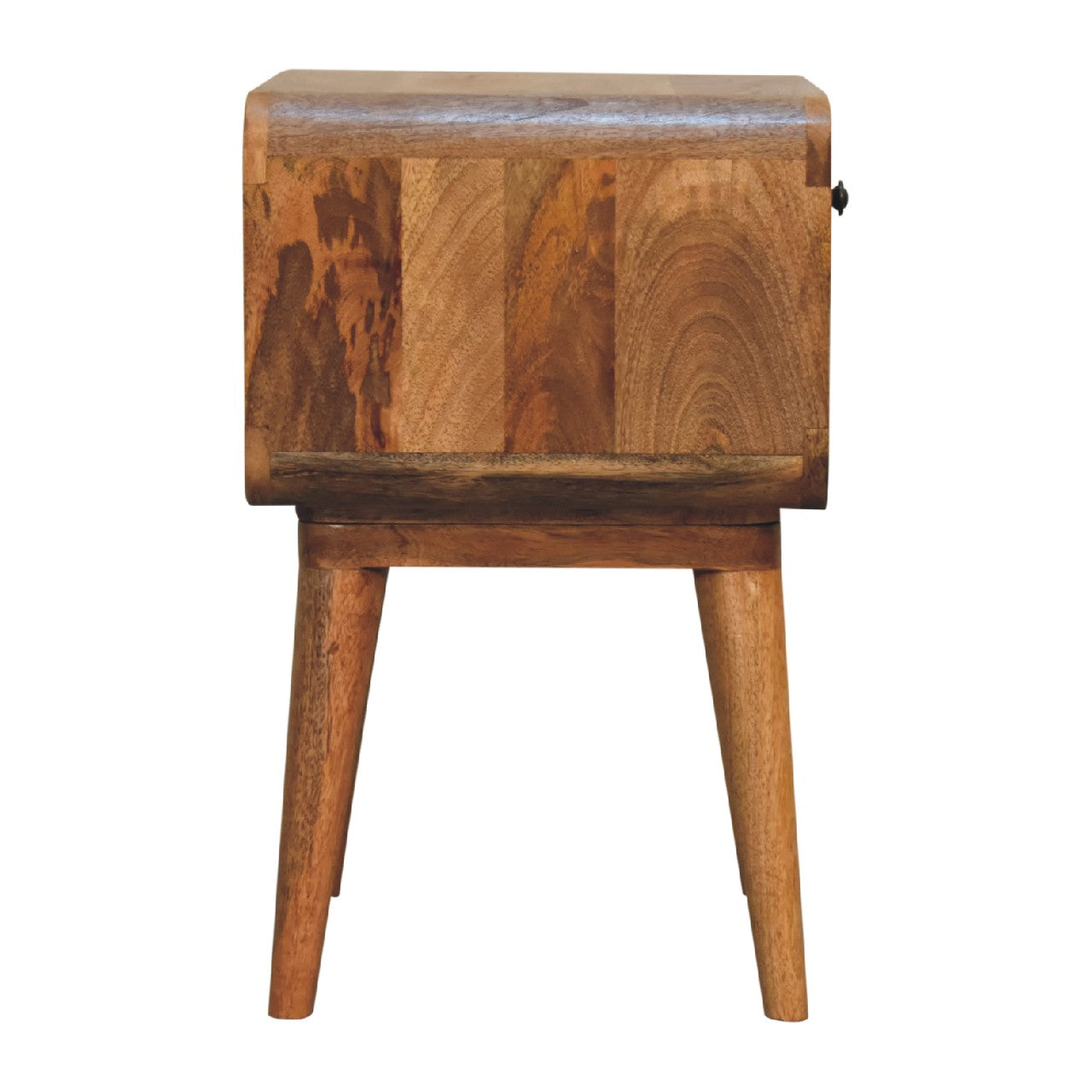 Curved Oak-ish Open Nightstand