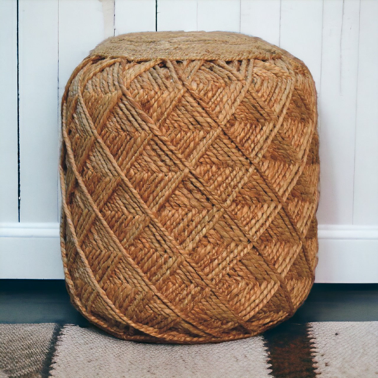 Jute Fibre Footstool - Large