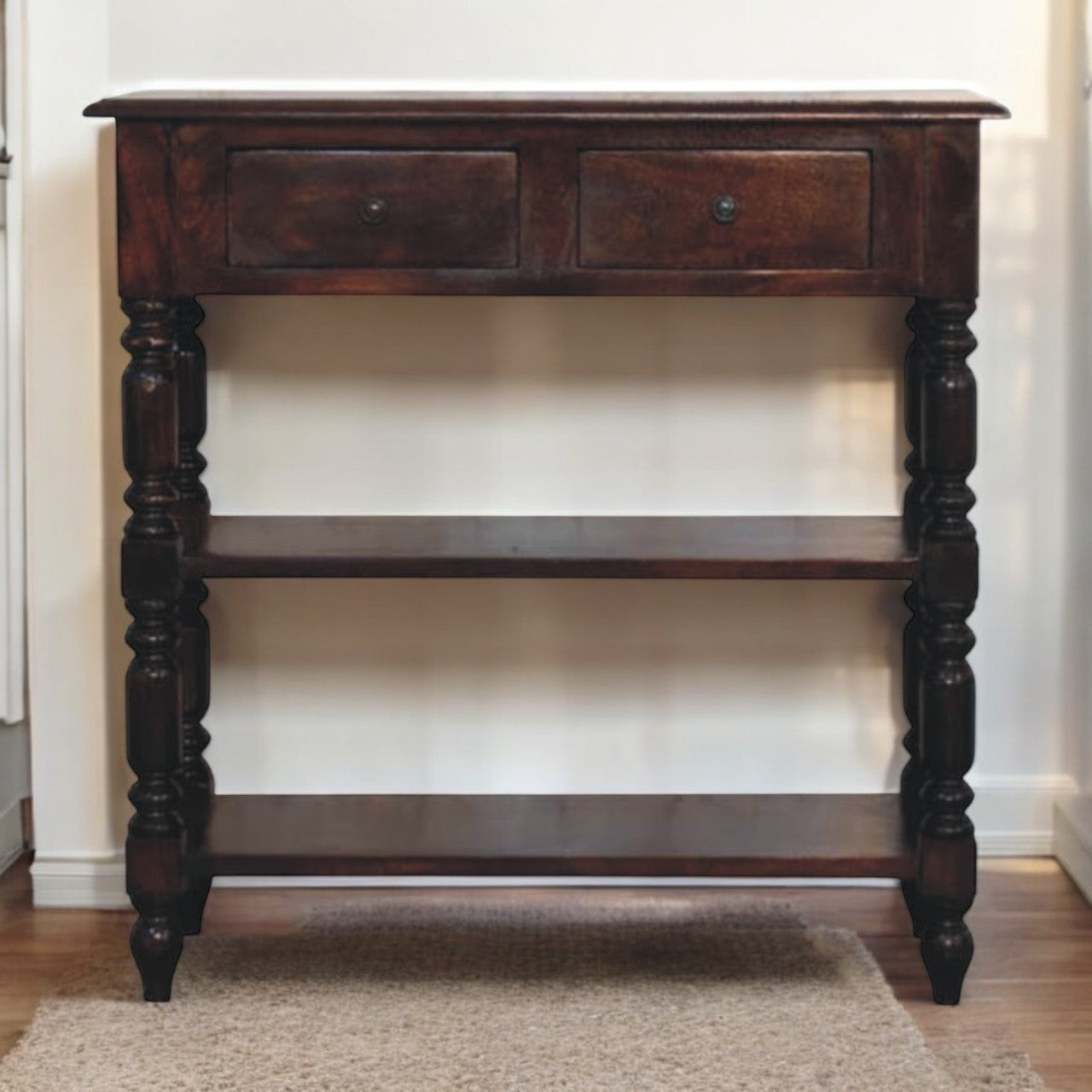 Turned legs Cherry Side Table