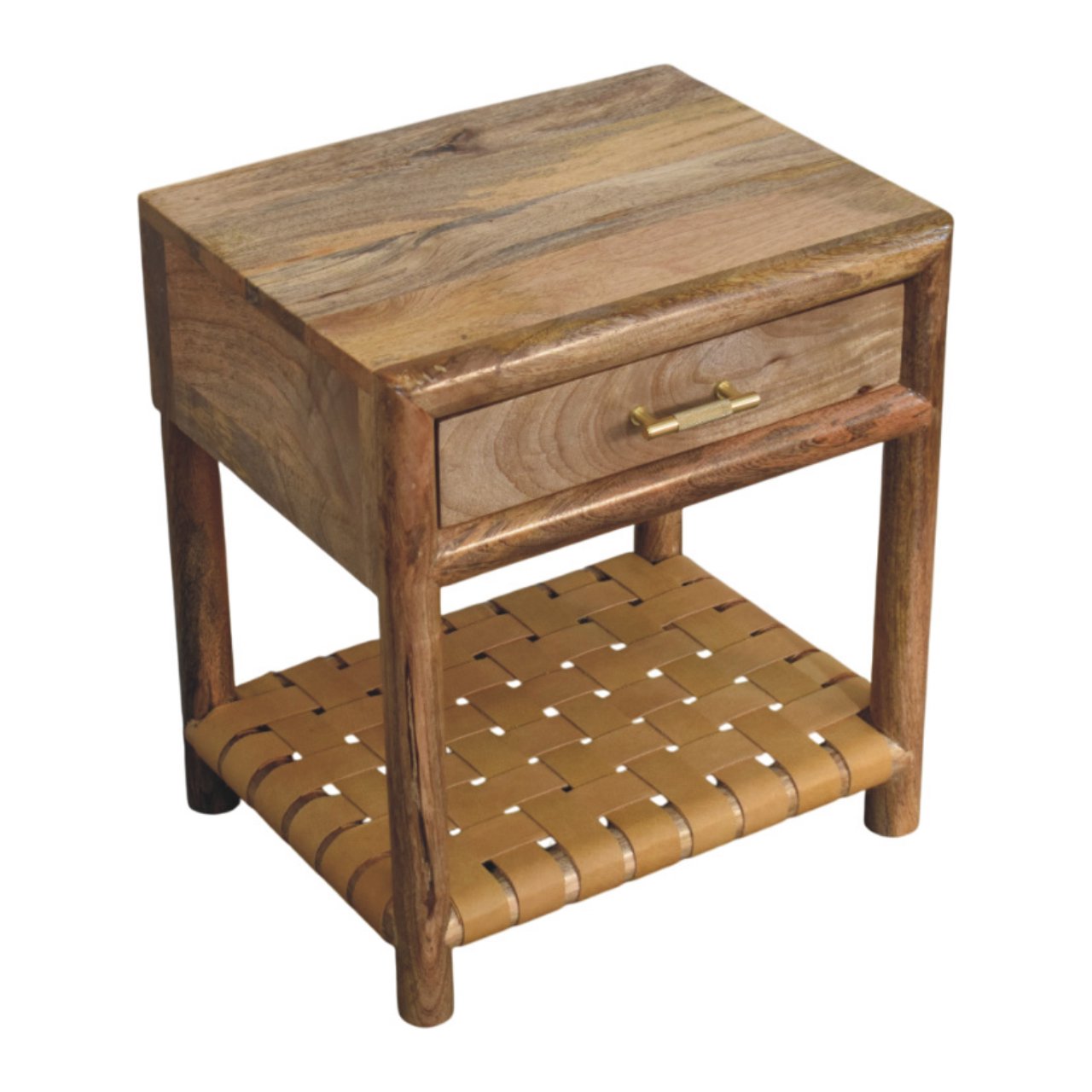 Regency Woven Oak-ish Nightstand with Drawer