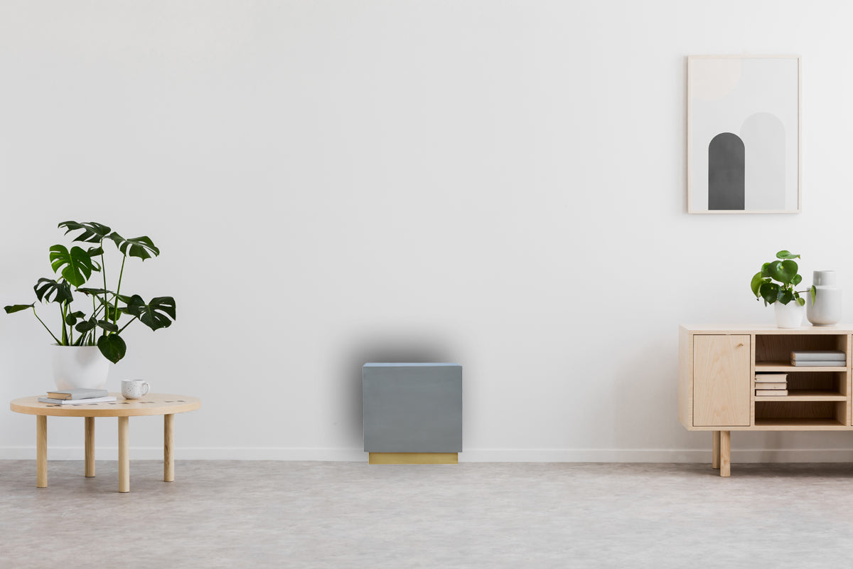 Cement Footstool with Gold Base