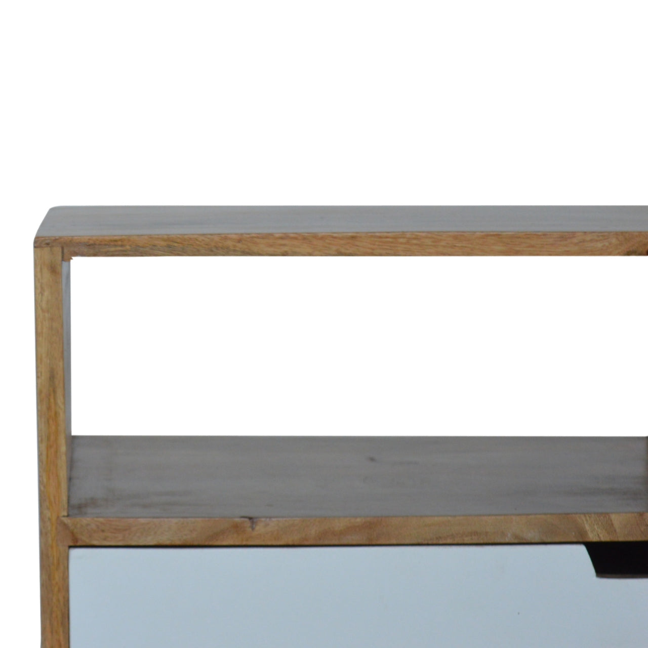 Open Slot White Painted Nightstand