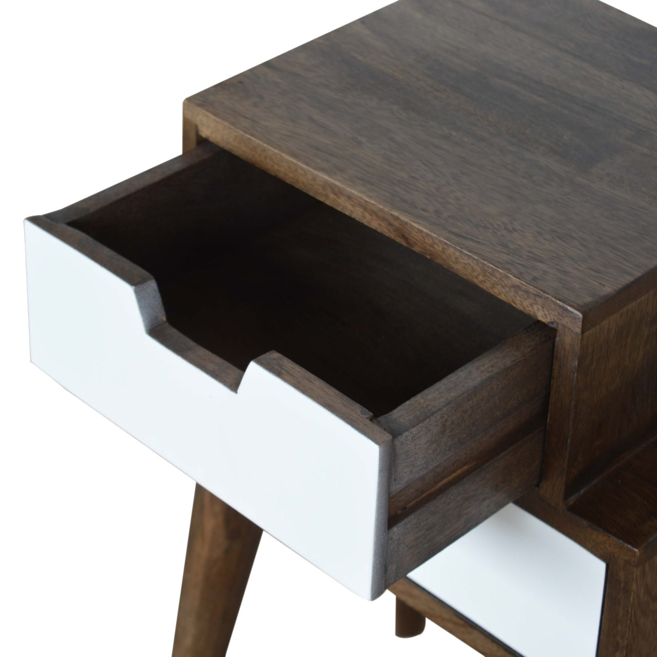 Walnut and White Painted Nightstand