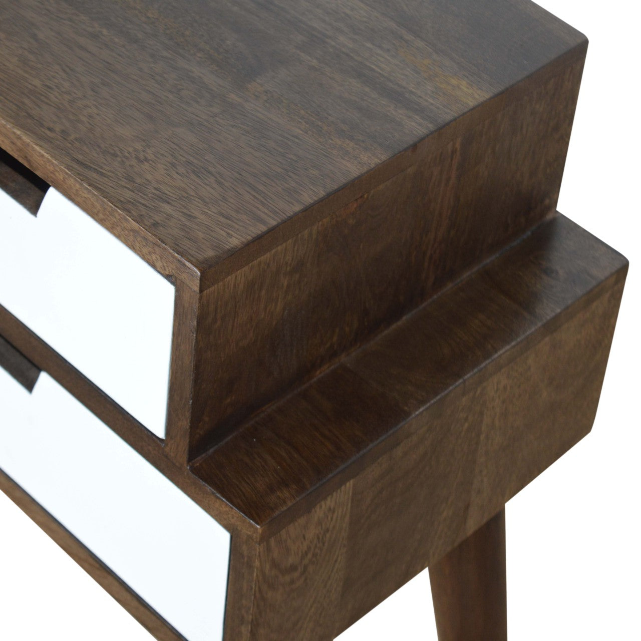 Walnut and White Painted Nightstand