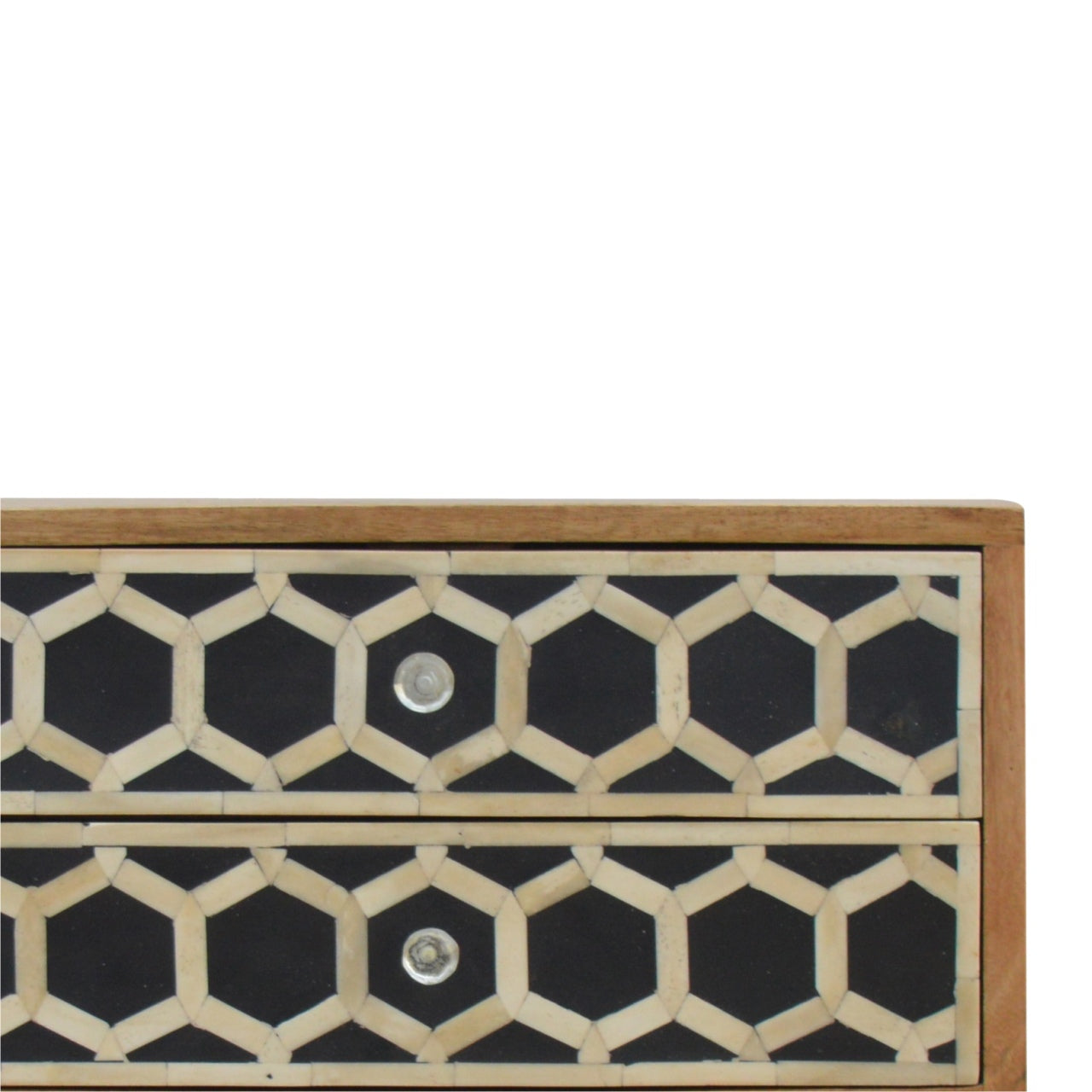 Bone Inlay Nightstand with 2 Drawers