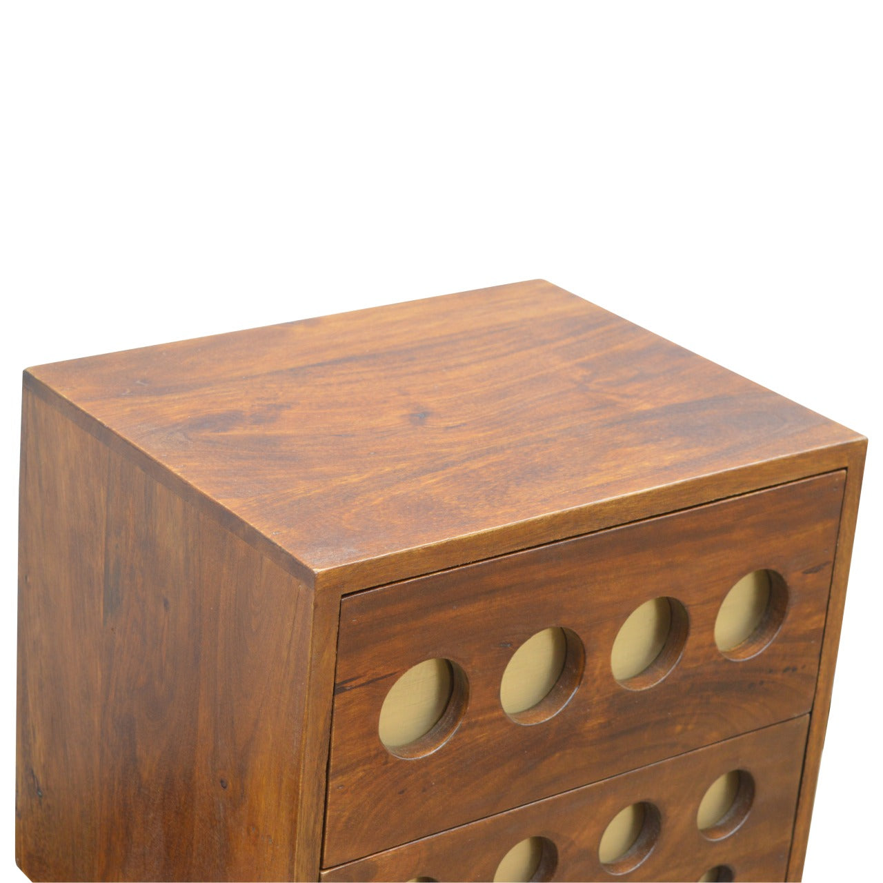 Chestnut Brass Cut-out Nightstand