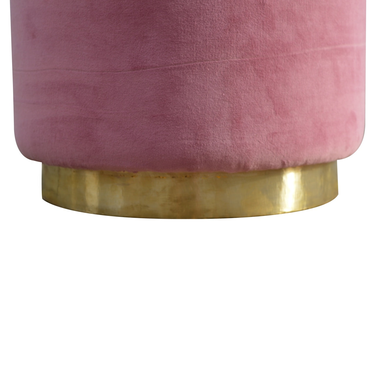 IN426 - Dusty Pink Velvet Footstool with Gold Base