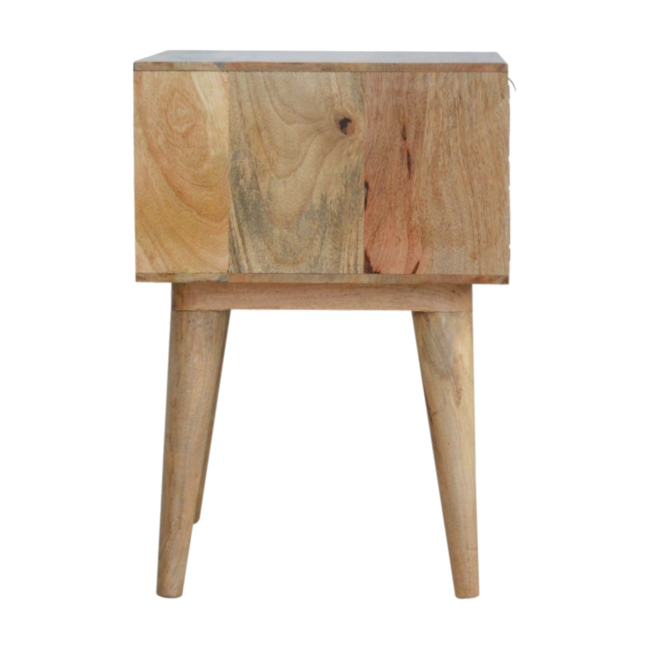 Sleek White Carved Nightstand