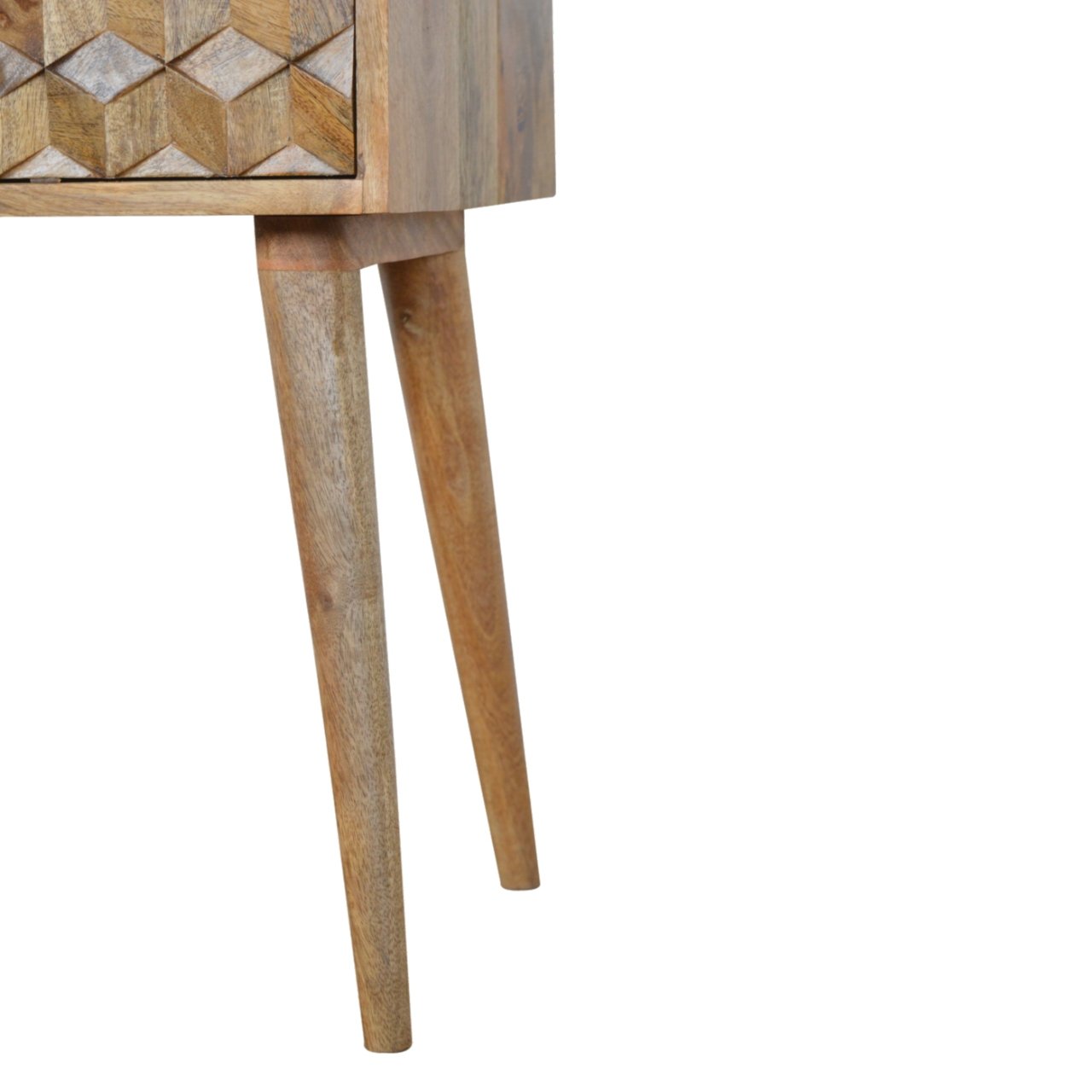 Cube Carved 1 Drawer Bedside
