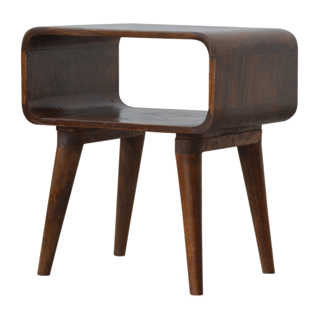 Curved Open Chestnut Nightstand