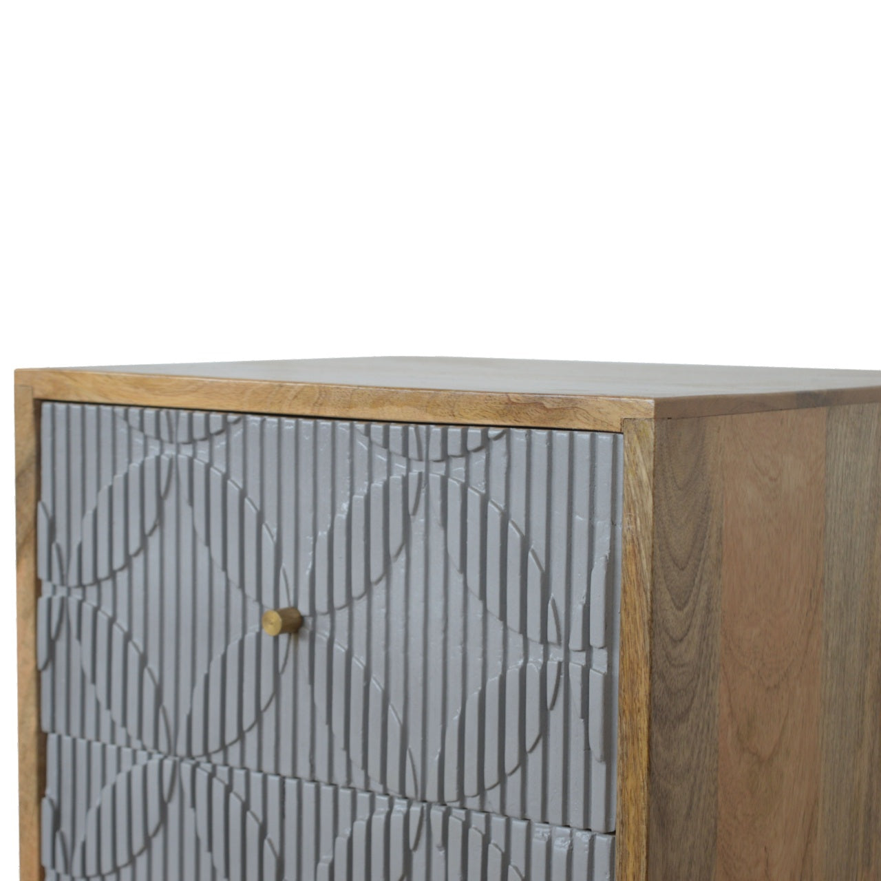 Geometric Carved Nightstand