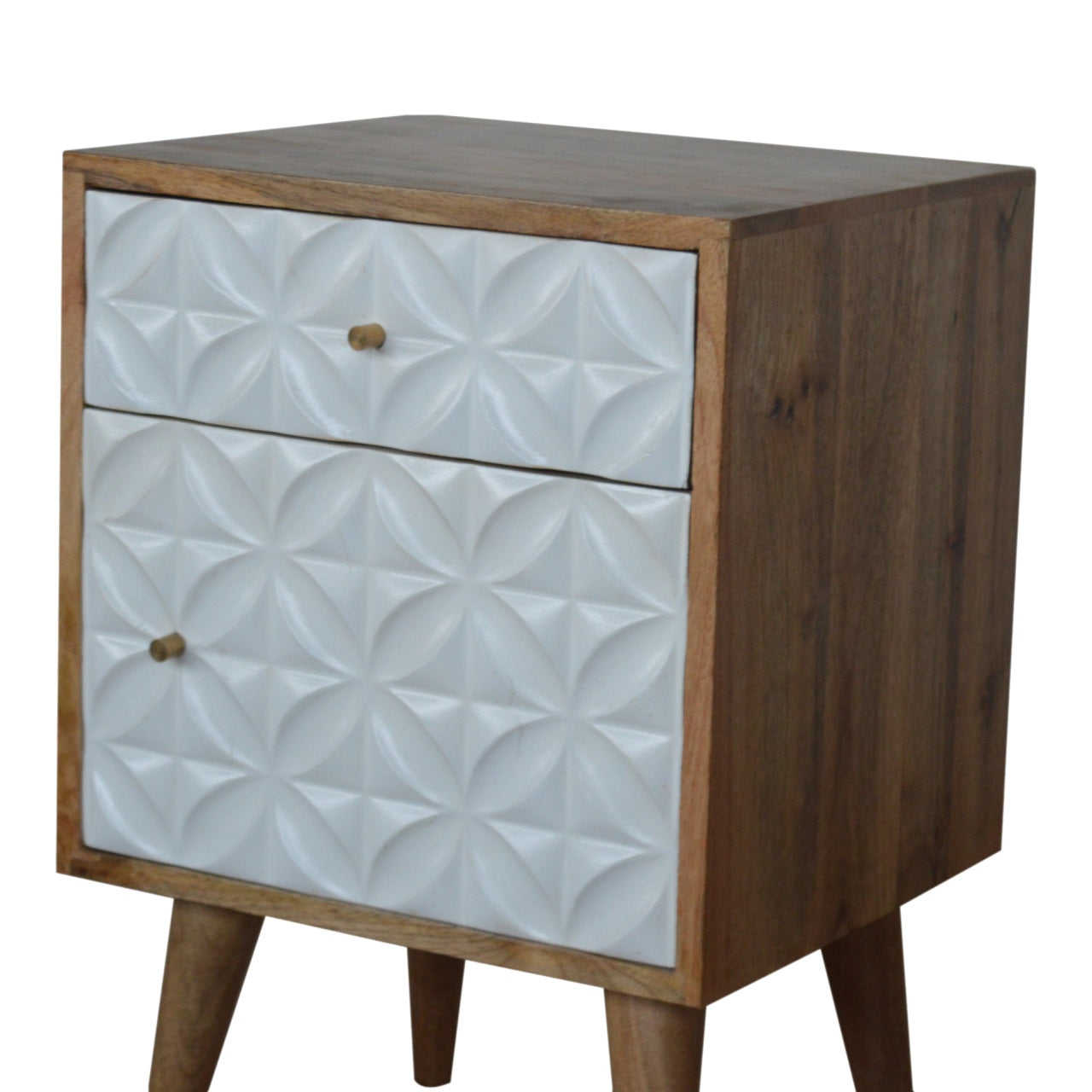 Daisy Carved 1 Door Nightstand