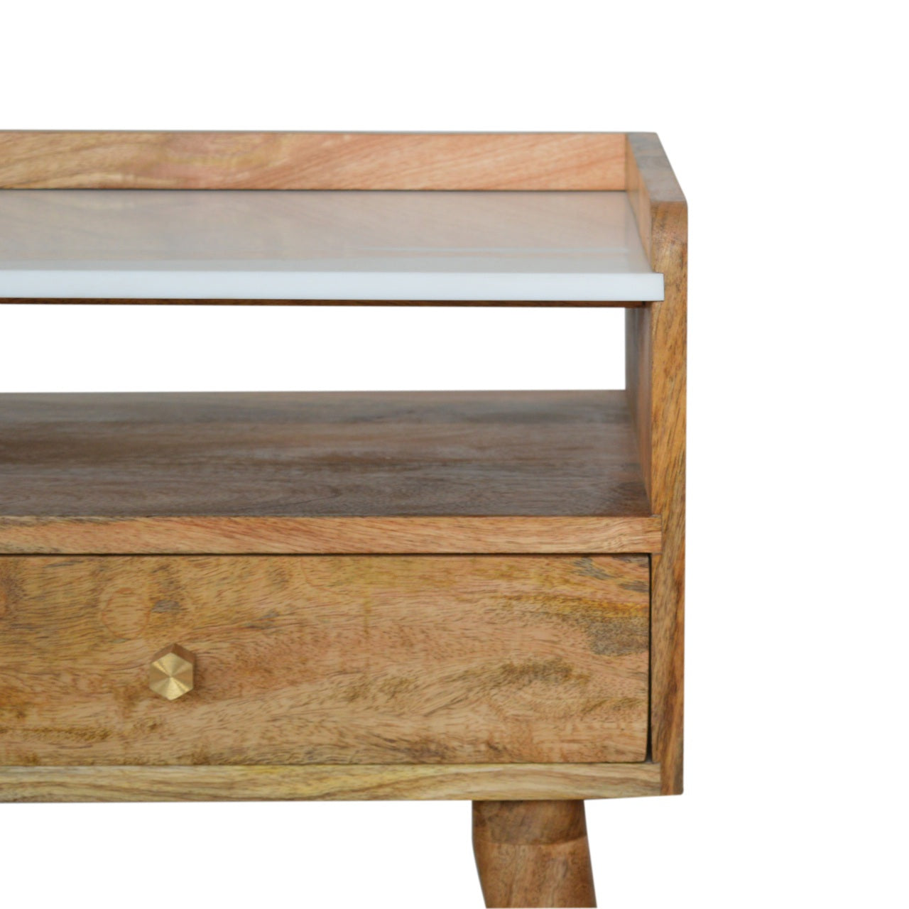 Open Slot Nightstand with White Top