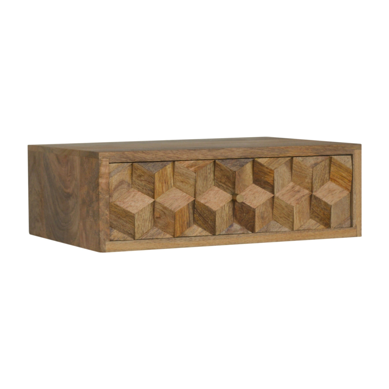 Floating Cube Carved Nightstand