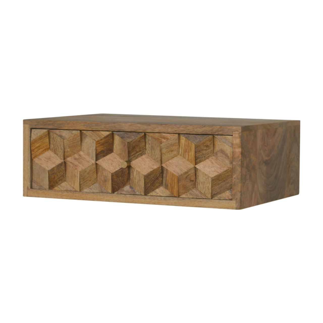Floating Cube Carved Nightstand