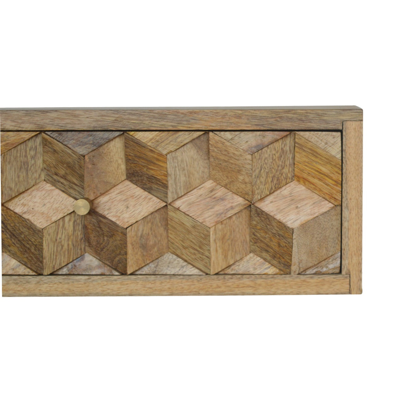 Floating Cube Carved Nightstand