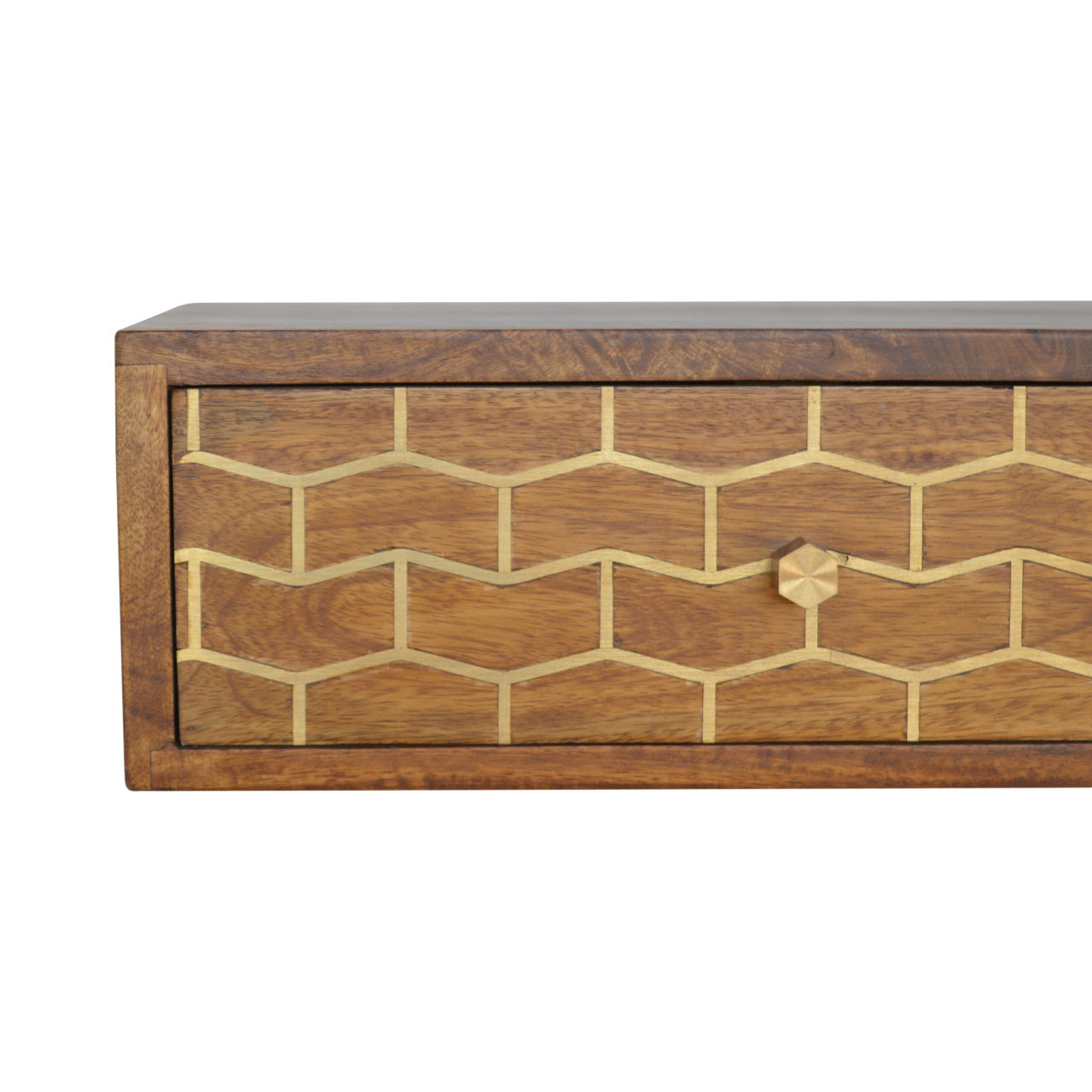 Floating Gold Art Chestnut Nightstand