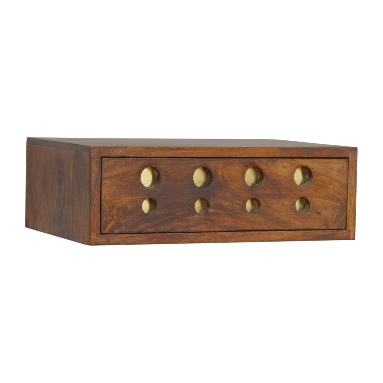 Floating Cut out Brass Nightstand