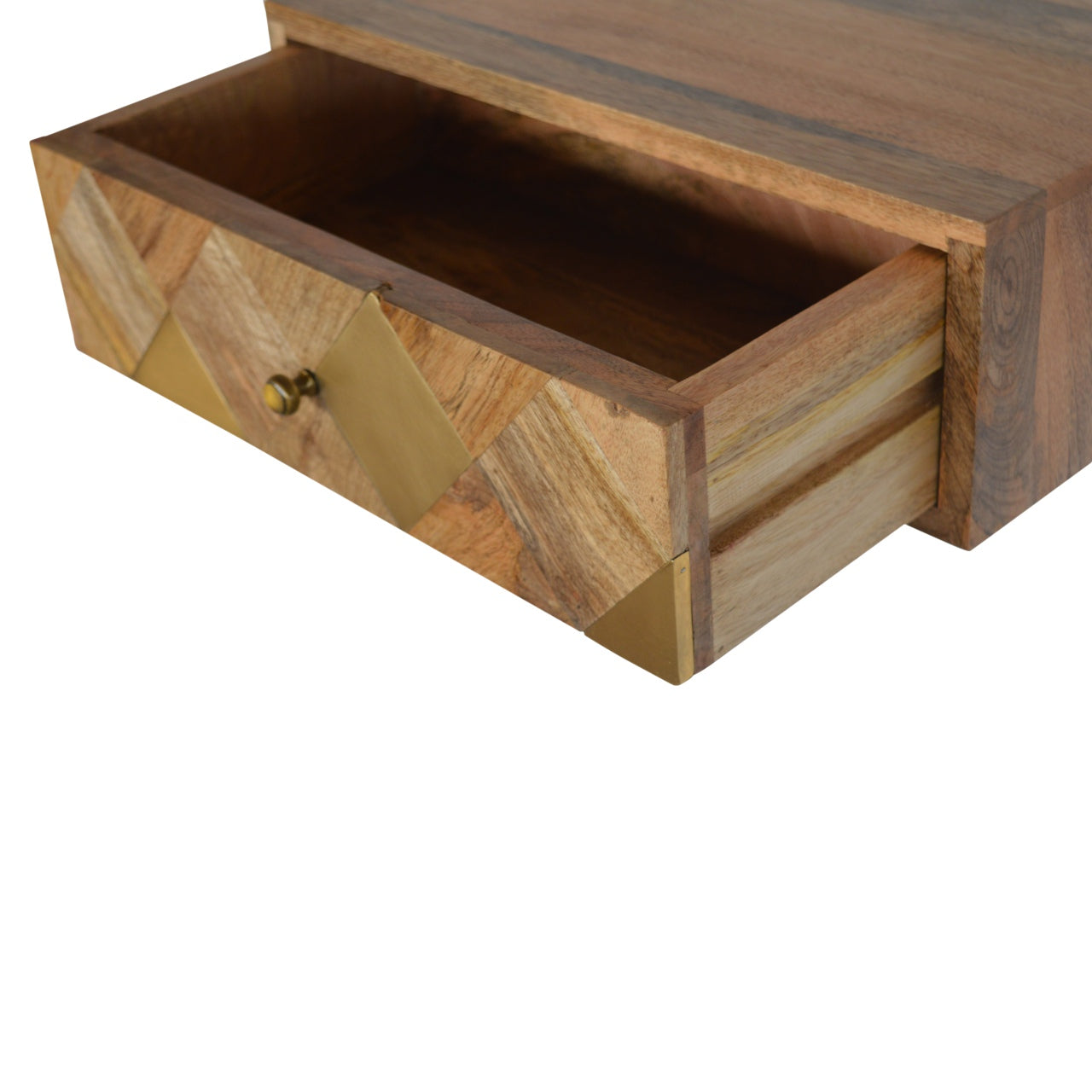Wall Mounted Brass Inlay Nightstand