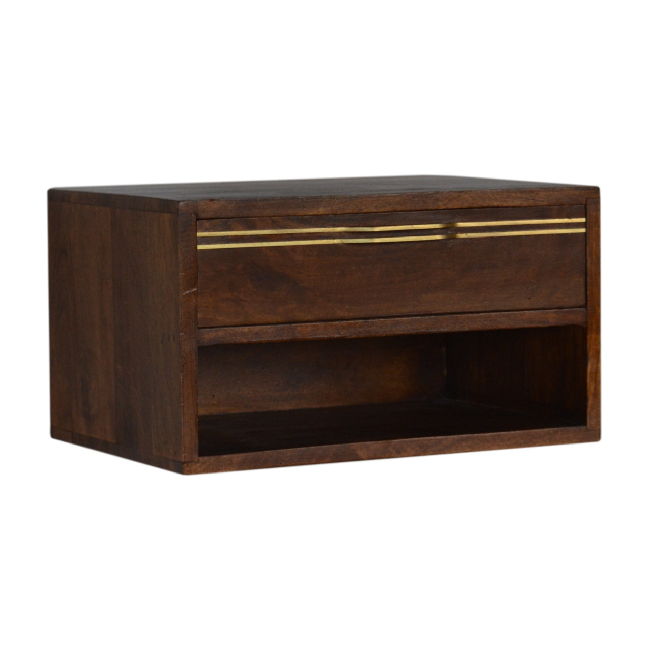 Floating Brass Handle Nightstand
