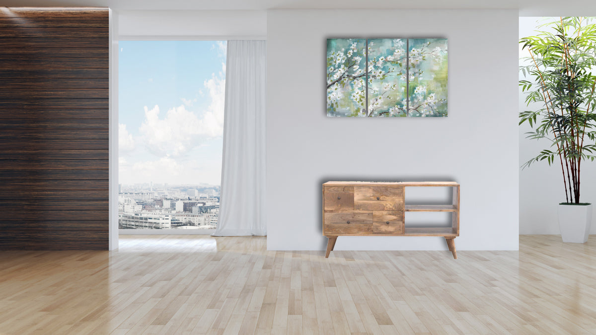 Oak-ish Multi Drawer Media Unit