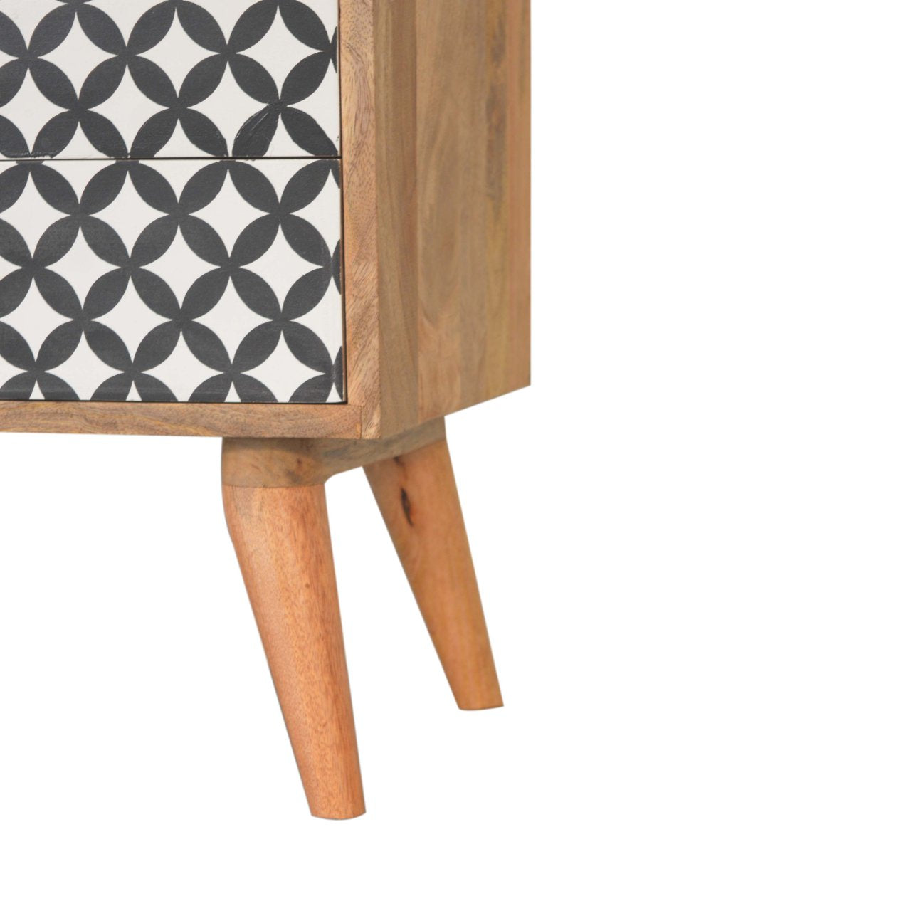 Diamond Print Open Slot Nightstand