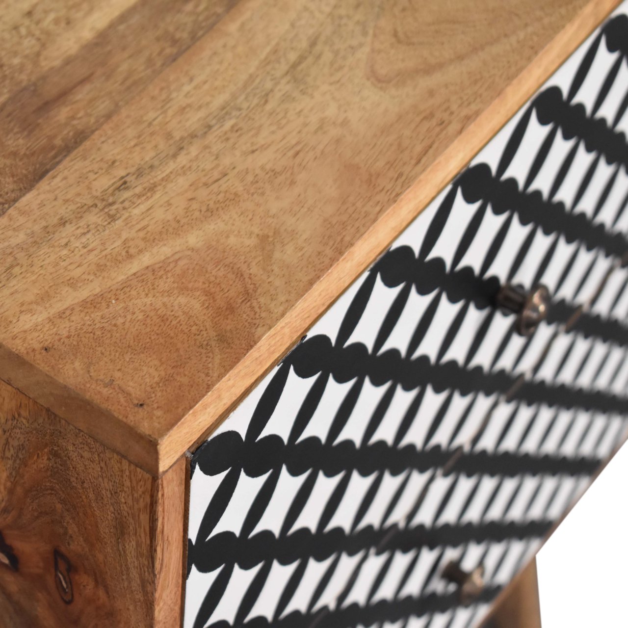 Diamond Screen Printed Nightstand