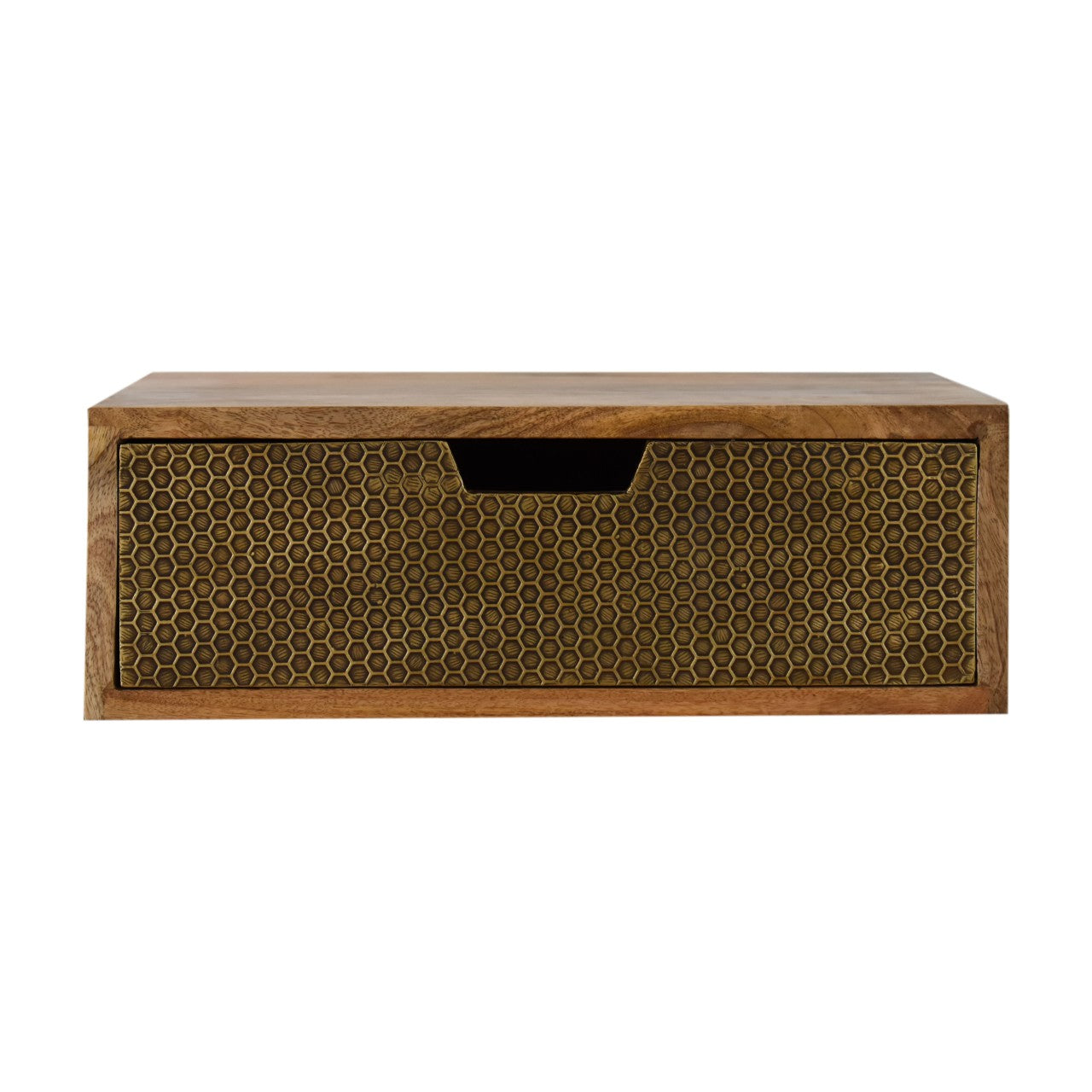 Floating Honeycomb Brass Nightstand