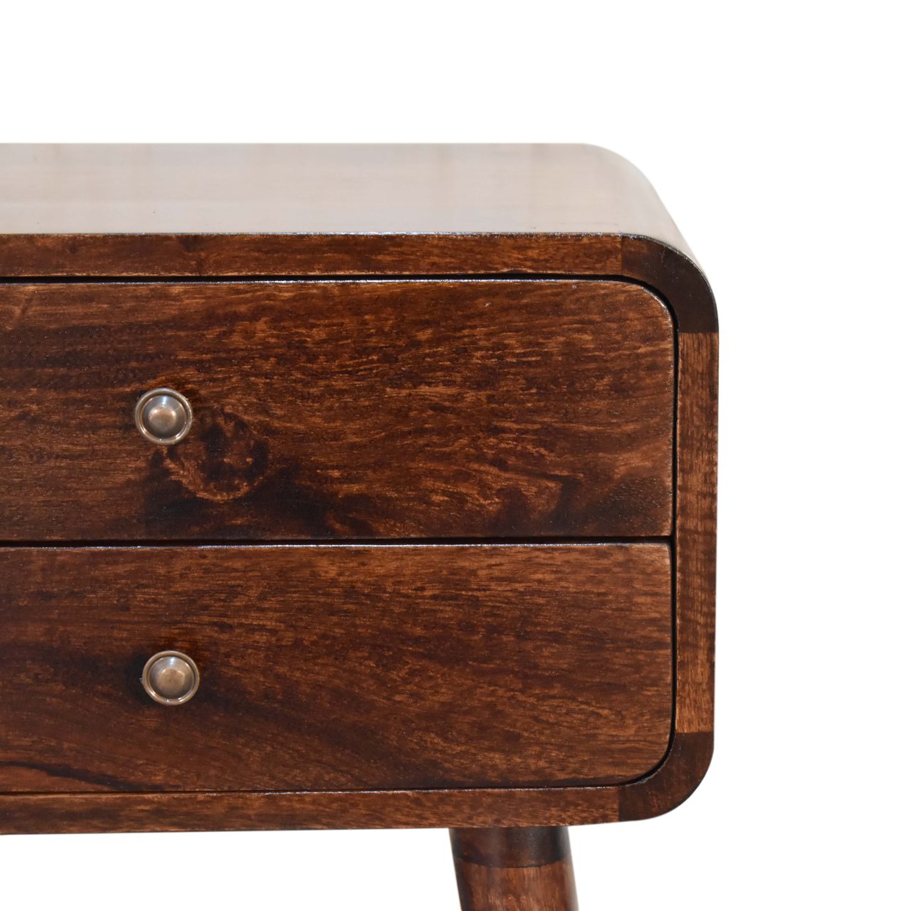 Curved Dark Walnut nightstand