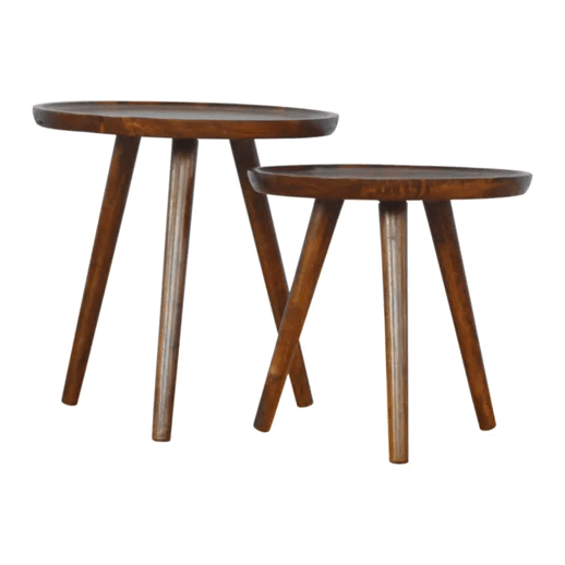 Chestnut Tray Nesting Stools