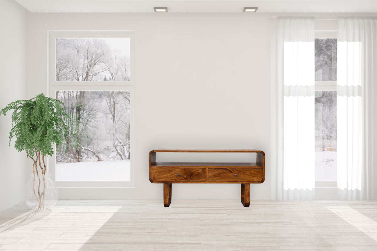 U-Shape Curve Chestnut Media Unit