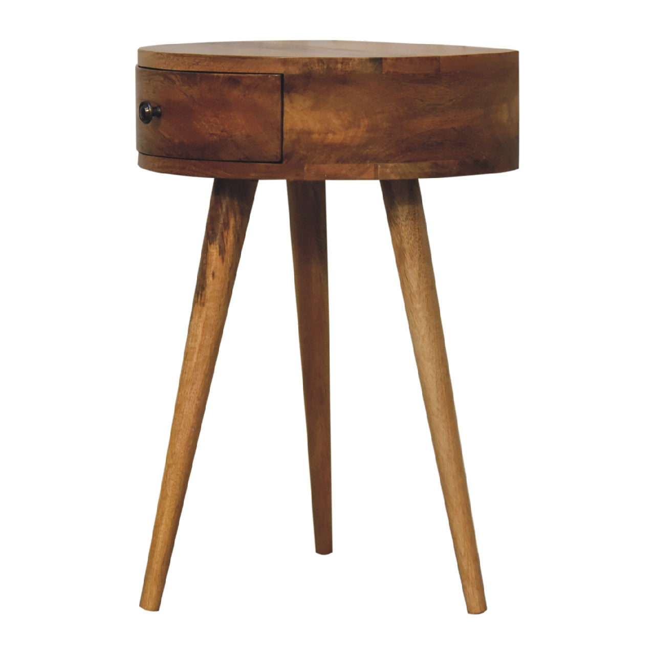 Mini Oak-ish Circular Shape Nightstand