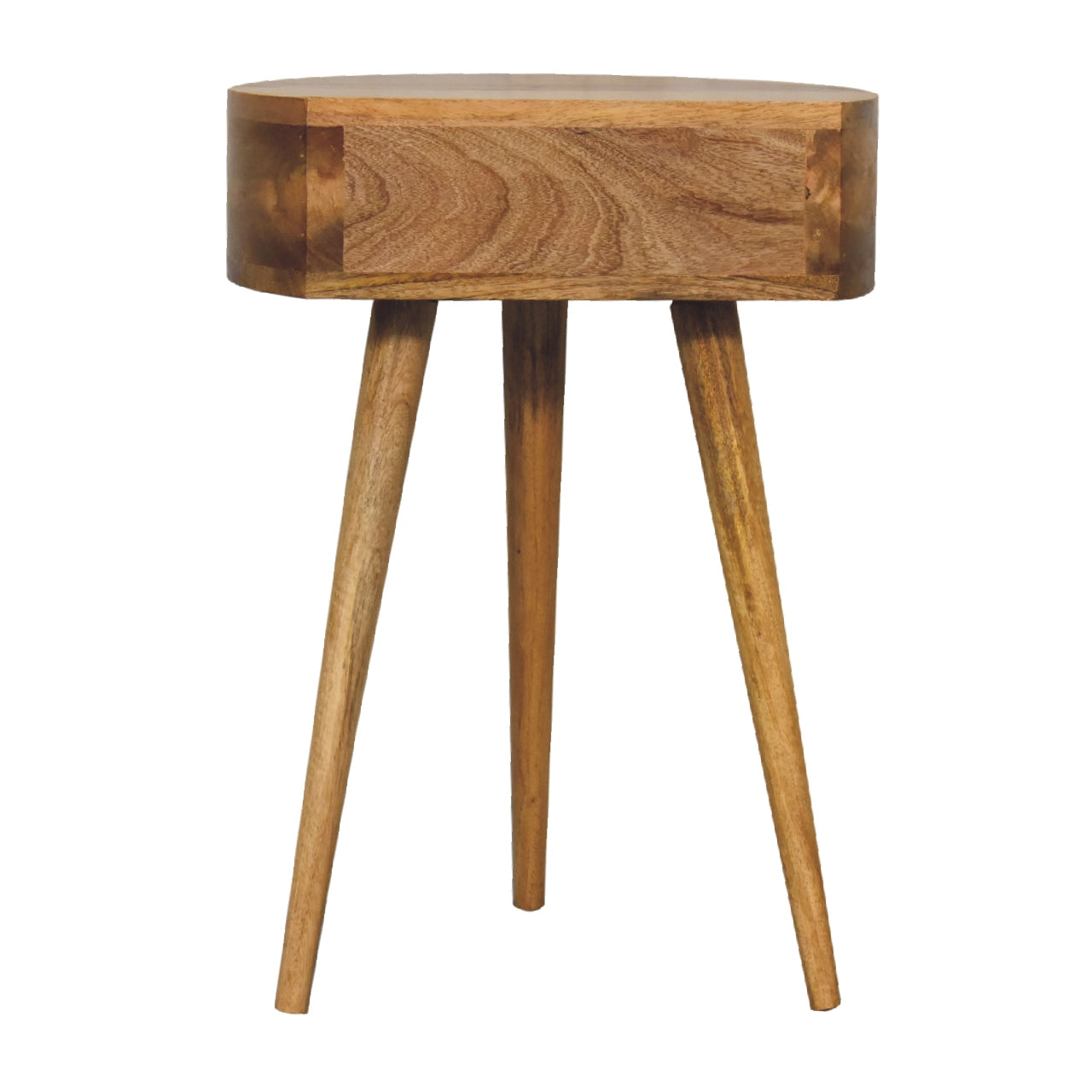 Mini Oak-ish Circular Shape Nightstand