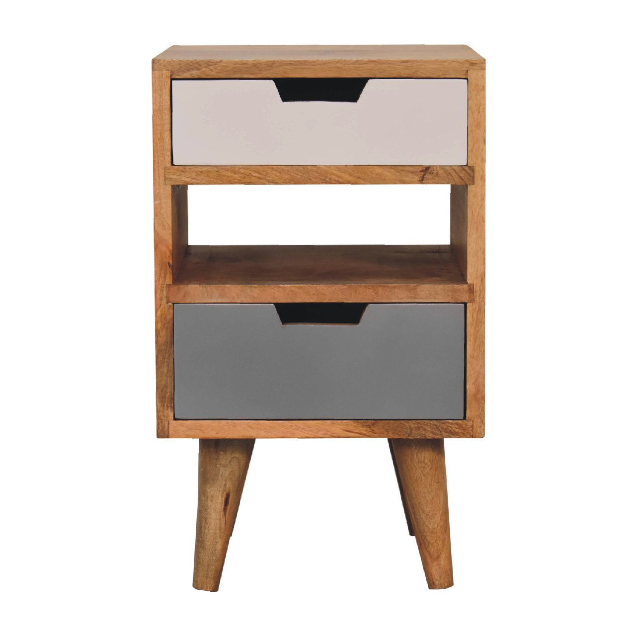 Mini Grey and White Cut-out Nightstand