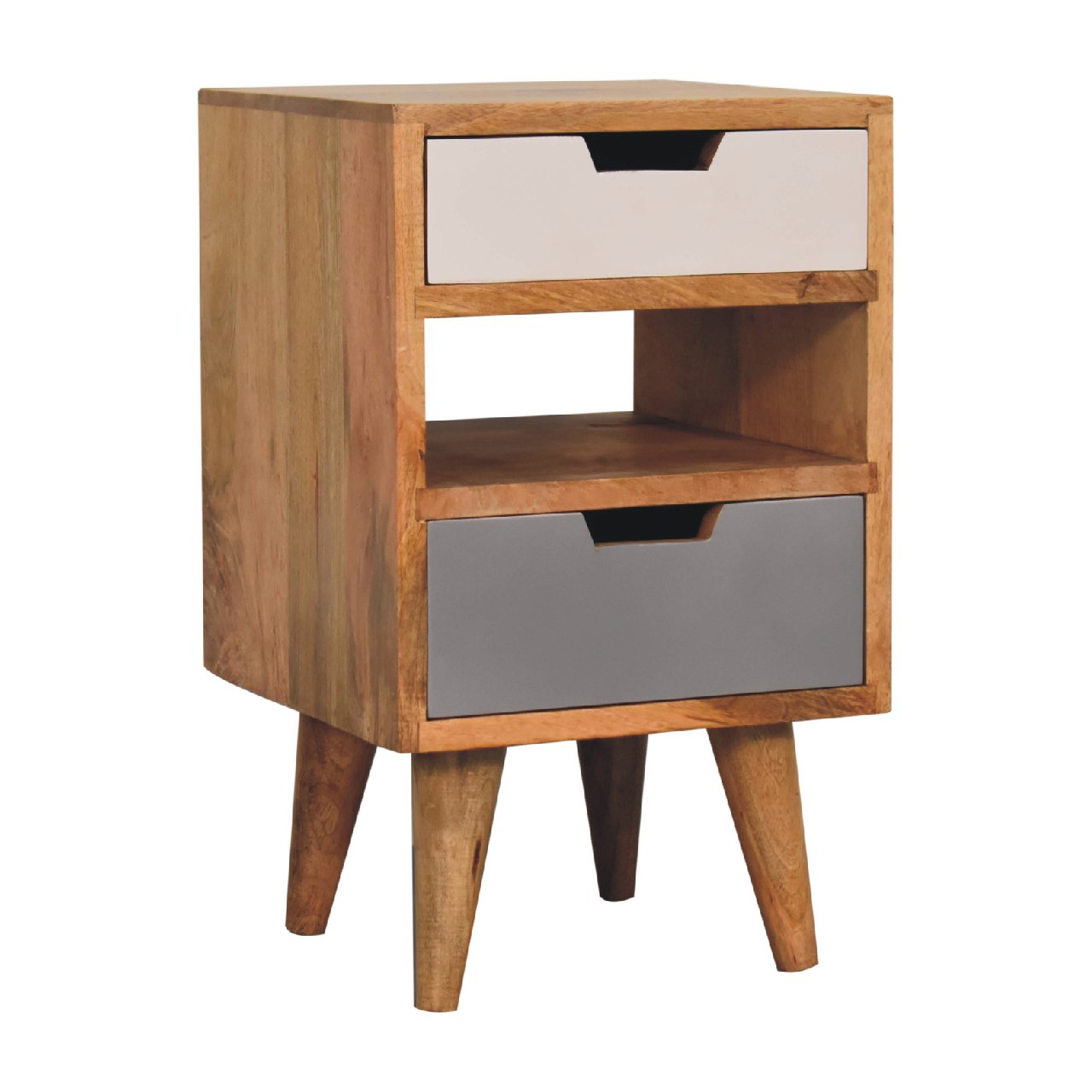 Mini Grey and White Cut-out Nightstand