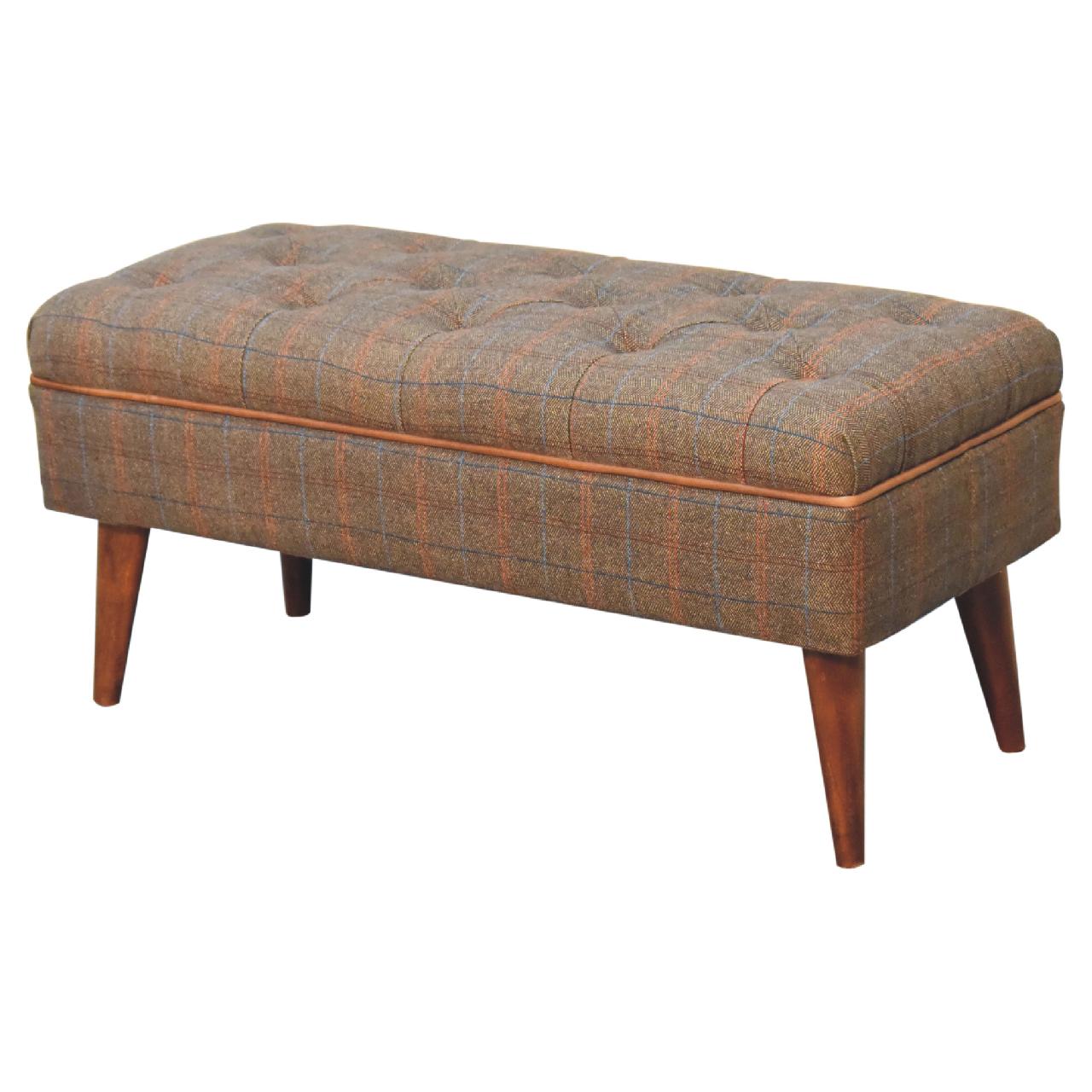 Multi Tweed Buffalo Pipe Bench