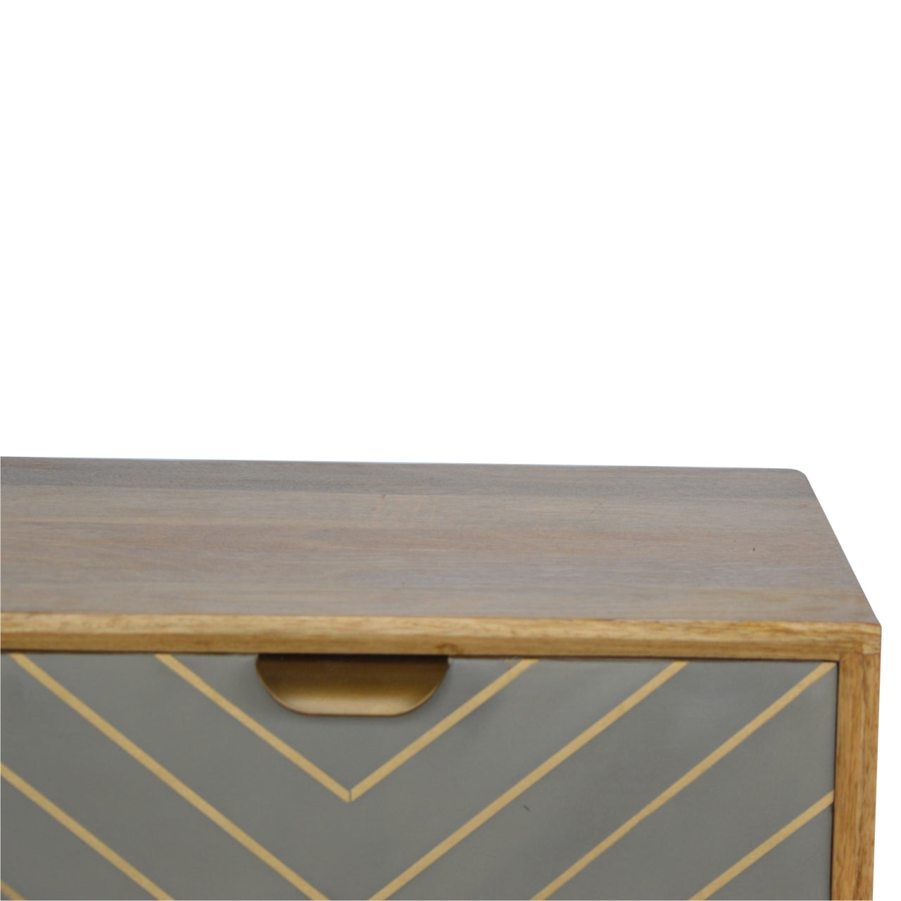 Cement Inlay Nightstand with Open Slot