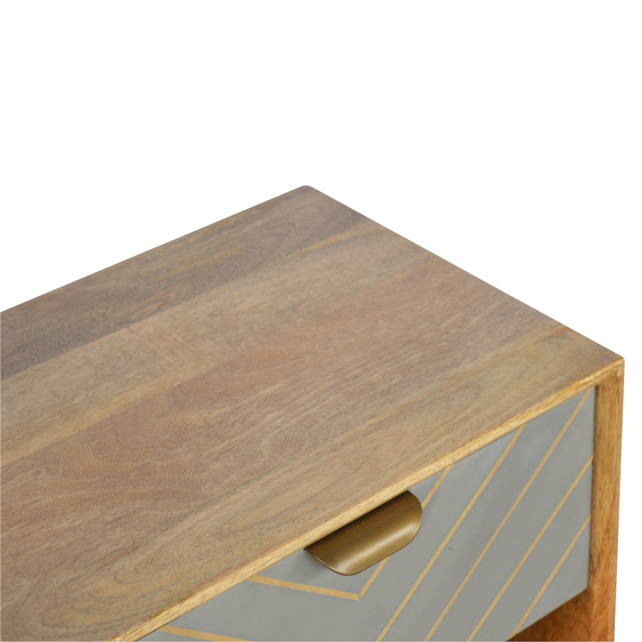 Cement Inlay Nightstand with Open Slot