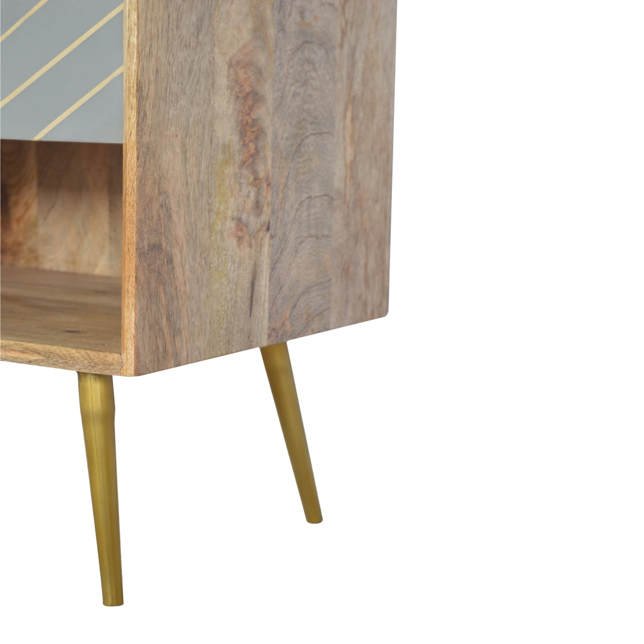 Cement Inlay Nightstand with Open Slot