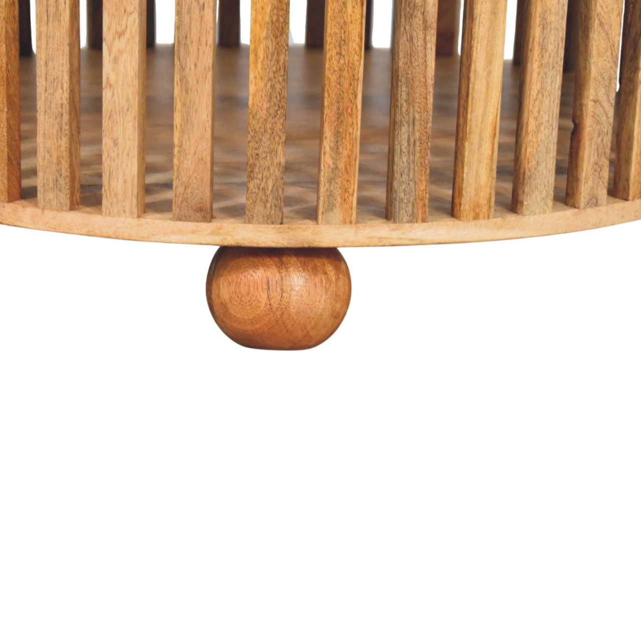Slatted Round Oak-ish Coffee Table